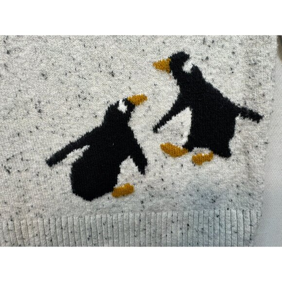 Loft Womens Penguin Design Cotton Blend Sweater XS Grey Speckled - Picture 3 of 9